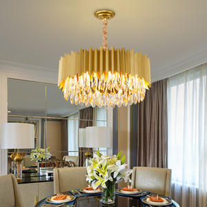 Suspension en cristal d'intérieur K9 pour salon, salle à manger, lustre en cristal doré, éclairage de luxe - Product Image 1