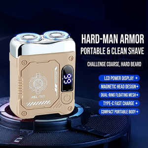 Mini <span class=keywords><strong>Afeitadora</strong></span> Eléctrica Estilo Mecha <span class=keywords><strong>para</strong></span> Hombre con Pantalla LED, Carga Rápida Tipo-C, Resistente al Agua IPX6, Maquinilla de Afeitar Portátil de Viaje - Product Image 2