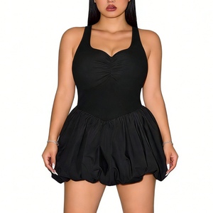 Plus Size Women's Ruched Bust <b>Bubble</b> Hem <b>Mini</b> Dress Sleeveless Sweetheart Neck Party Dresses Fashion - Product Image 6