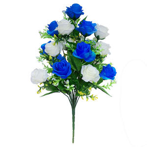 Bouquet de 18 roses artificielles pour cimetière, fleurs commémoratives pour cimetière, décoration de pierres tombales - Product Image 3