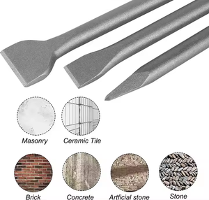 11 pezzo di punta piatta industriale fai da te in muratura per trapano in calcestruzzo Set maniglia in acciaio con martello rotante scalpello per pietra intaglio in mattoni <span class=keywords><strong>SDS</strong></span> - Product Image 6