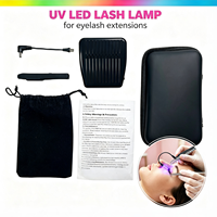 Pinza con Luz LED UV de Silicona para Extensión de Pestañas, Control Inalámbrico, Utilizada para Realzar las Pestañas con Luz UV