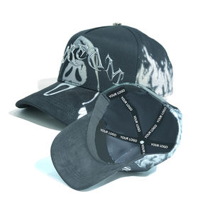 Casquette de baseball 5 panneaux Halloween Barbas Hat, qualité originale, avec écusson étoile en métal, broderie, visière en daim et strass - Product Image 1