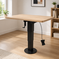 Pied de table pneumatique réglable Awnlux WGB61001 pour bateau, caravane, avec pieds de table en aluminium détachables, légers, pour camping-car, noirs