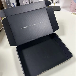 Boîtes en papier d'emballage noires personnalisées avec logo <span class=keywords><strong>blanc</strong></span>, boîtes cadeaux, boîtes d'emballage imprimées recto verso pour l'emballage de vêtements - Product Image 2
