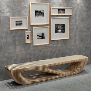 Banc d'attente public paramétrique en bois massif personnalisé et chaise canapé pour hôtel, salle de sport, parc, centre commercial, aéroport, usage extérieur - Product Image 3
