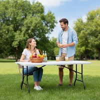 Table pliante portable en gros pour l'extérieur, table de camping durable, table de pique-nique légère, mobilier de jardin pour les voyages en plein air