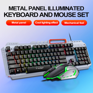 Ensemble <span class=keywords><strong>clavier</strong></span> et souris de jeu filaire en aluminium rétroéclairé LED à <span class=keywords><strong>prix</strong></span> de gros, combo <span class=keywords><strong>clavier</strong></span> et souris de jeu filaire arabe/anglais - Product Image 6