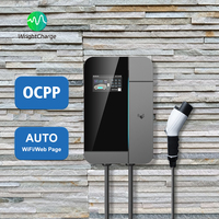 Cargador de Pared para Vehículos Eléctricos de 7kW, 11kW, 22kW, Nivel 2, CA, Tipo 1, GBT, con WiFi, OCPP, DLB, RFID, para Uso en Estaciones de Carga Inteligentes, WrightCharge