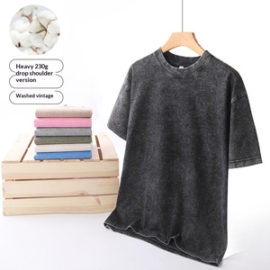 Camiseta de Algodón para Hombre, Corte Holgado, Manga Corta, Estilo Vintage, Acabado Desgastado, Transpirable, para Verano, Estilo Urbano - Product Image 2