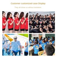 Maiyy kaus katun murni, baju kerja lengan pendek cepat kering dengan cetak Logo disesuaikan untuk budaya iklan musim panas