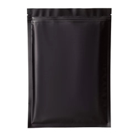 Pochettes d'emballage en mate noir thermoscellable en aluminium avec fermeture à glissière refermable à encoche de déchirure