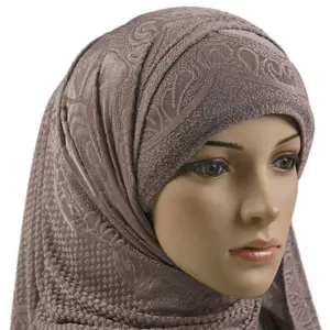 Cheap scarf jersey cotton with knurling style arab muslim hijab