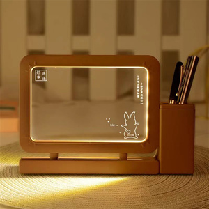 Fille chambre sommeil mignon acrylique lumière lampe de bureau réinscriptible veilleuse avec babillard <span class=keywords><strong>pour</strong></span> chambre décor bureau ornements - Product Image 1