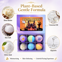 Coffret Cadeau de Bombes de Bain d'Halloween 6 Pièces 100g – Boules Effervescentes Colorées Naturelles Faites à la Main pour une Expérience de Bain Hydratante – OEM ODM Marque Privée