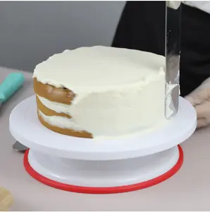 Weiße Kunststoff-Anti-Rutsch-Kuchen-Werkzeuge, die Plattenspieler-Ständer für Hochzeit verzieren