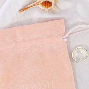 Custom Printed Logo Luxury Velvet Jewelry <b>Drawstring</b> Bag Pink Color Velvet Jewelry Packaging <b>Pouches</b> for Promotion - Product Image 5