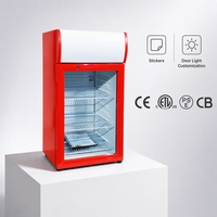 Réfrigérateur de présentation de boissons Meisda SC52B Mini personnalisé 52L avec porte vitrée, éclairage LED, multi-tension, refroidissement par compresseur ETL, réglable