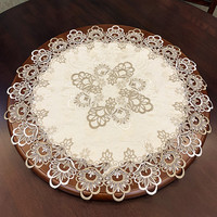 Petite table basse en tissu réutilisable, durable, écologique, anti-poussière et infroissable, à motif géométrique bicolore de style américain