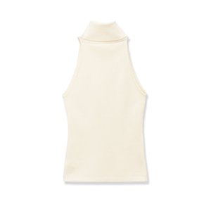 SHENZHU Mujer 2026 Primavera Nueva Moda Tops sin Mangas de Tubo Recto con <span class=keywords><strong>Cuello</strong></span> <span class=keywords><strong>Alto</strong></span> Vintage Camisolas Chic para Mujer - Product Image 3