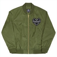 Herren Streetwear Stickerei Wasserdichte wind dichte Sport Winter jacke Reiß verschluss Design Polyester Print Casual Bomber jacke