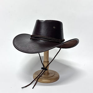 <span class=keywords><strong>Gorra</strong></span> <span class=keywords><strong>de</strong></span> Ciclismo <span class=keywords><strong>de</strong></span> Ala Ancha para Hombre, Estilo Americano Occidental, Material <span class=keywords><strong>de</strong></span> Cuero PU, Ideal para Actividades al Aire Libre y Equitación - Product Image 4