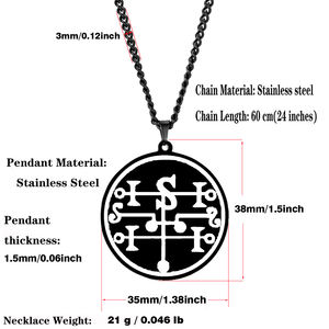 Sigillo <span class=keywords><strong>di</strong></span> Andromalius, il 72° Dio Demone tra i Settanta Due Pilastri <span class=keywords><strong>di</strong></span> <span class=keywords><strong>Salomone</strong></span>, Talismano, Ciondolo in Acciaio Inossidabile Tagliato al Laser - Product Image 5