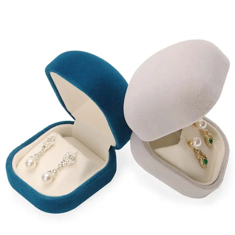 Yeni ürün özel mücevher kutusu organizatörler lüks kadife elipsler şekil mücevher ambalaj bilezik yüzük kutusu