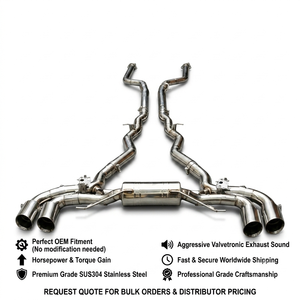 Vortex Electronic Valved Exhaust for BMW M8 Competition 4.4T S63 Stainless Steel Quad Tips Performance <b>Kit</b> - Product Image 1