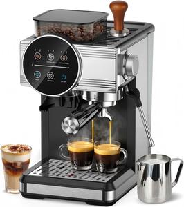 Machine à expresso avec moulin intégré, 20 bars, <span class=keywords><strong>cafetière</strong></span> tout-en-un avec mousseur à lait, fonction cold brew, 30 réglages de mouture CM5510 - Product Image 1