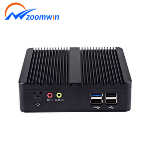 ZOOMWIN Celeron komputer industri J1800 Win7/10 Linux Ubuntu OS penyimpanan MSATA HD VGA tampilan ganda 1920*1080 PC Mini tertanam