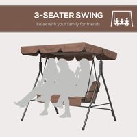 Fauteuil balançoire de jardin 3 places en acier résistant aux intempéries, inclinable et réglable, avec coussin amovible pour jardin, bord de piscine, cour arrière