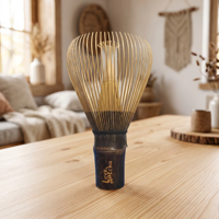 Prix abordable, brosse à thé matcha écologique, chasen, style japonais Japandi, 80/100/120 pointes, fouet en bambou blanc avec logo personnalisé