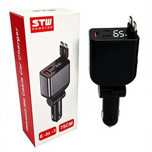 Chargeur de voiture rétractable USB-C rapide pour téléphone portable, 3 ports PD 45W 30W 65W 66W 100W - Product Image 6
