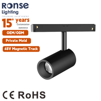 Projecteurs LED magnétiques sur rail RONSE pour exposition intérieure, système de rail 48V, 7W, 15W, 25W, pour magasin