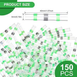 Nuevos conectores de terminales termorretráctiles de 40 mm y 5 mm, PVC, impermeables, de conexión rápida, 150 unidades, color verde - Product Image 1