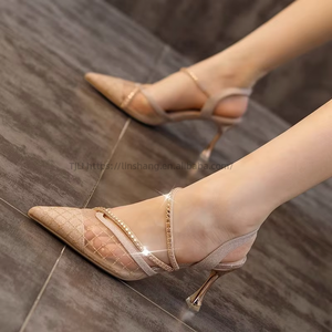 Sandales sexy à talons hauts pour femmes, nouvelle collection printemps, en maille, à talon fin, style été - Product Image 2