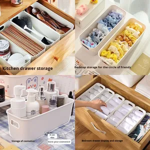Portable Rectangular Desktop <b>Storage</b> Box Plastic Organizer for Household Dormitory Miscellaneous Items Phone Case Cosmetics-for - Product Image 3