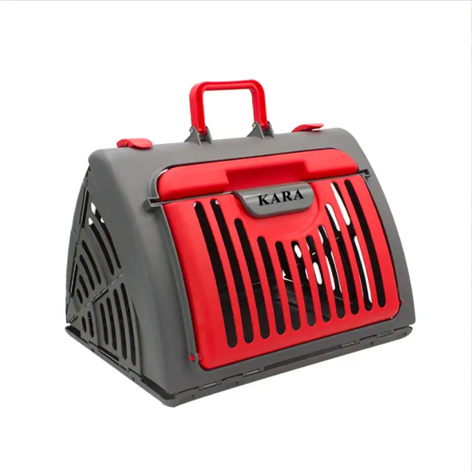 Wholesales Supplier Outdoor Breathable Portable Folding Travel Cage Durable PC Plastic Foldable Cat Carrier Pet Cat Pet Cages