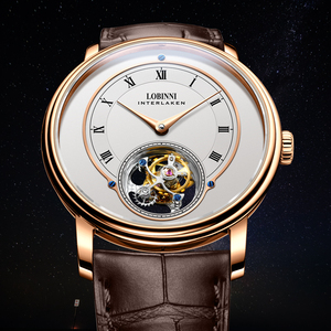 <span class=keywords><strong>Montre</strong></span> mécanique à tourbillon manuelle pour <span class=keywords><strong>homme</strong></span>, boîtier en acier inoxydable, cadran en cristal saphir, bracelet en cuir - Product Image 3