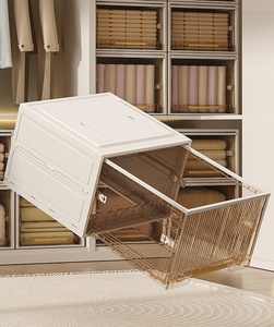 Phòng ngủ hiện đại phòng khách có thể gập lại PP nhựa lưu trữ ngăn kéo hộp <span class=keywords><strong>Stackable</strong></span> tủ quần áo tổ chức tủ quần áo mặt hàng hình chữ nhật - Product Image 3