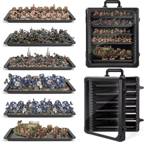 Boîte de rangement pour miniatures, étui de <span class=keywords><strong>transport</strong></span> pour miniatures avec cadre en alliage d'aluminium et serrure pour Warhammer 40K - Product Image 1