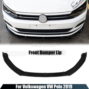 ชุดแต่งกันชนหน้ารถยนต์ลายคาร์บอนไฟเบอร์/สีดำ สำหรับ Volkswagen VW Polo 2019 - Product Image 1