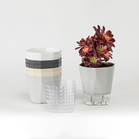 Pots à absorption d'eau automatique, pot à fleurs auto-arrosant en corde de coton, pot à fleurs transparent, pot à fleurs en plastique auto-arrosant pour paresseux