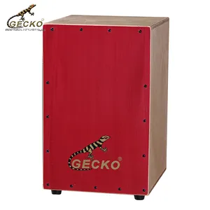 Gecko cl12rd Cajon hộp trống dây thép bộ gõ nhạc cụ màu đỏ gỗ bạch dương cơ thể tự nhiên Cajon Trống hộp cho ban nhạc