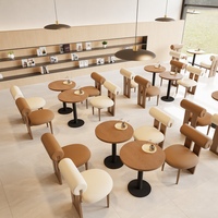 Canapé de café personnalisable de style minimaliste moderne, ensemble table-chaise pour salon de thé et pâtisserie, chaise de réception commerciale pour salle à manger