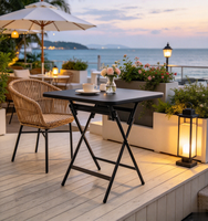 Table à manger pliante moderne en métal pour la décoration intérieure, portable, imperméable et durable, idéale pour la salle à manger