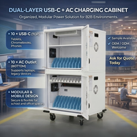 Armoire de charge Webit série Basic à 20 ports : Solution sécurisée de charge AC et USB-C