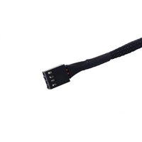Pemisah kabel kipas Pwm 4Pin, konektor kabel ekstensi lengan hitam 27cm 4 Pin Pwm 2 in 1