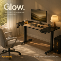 Bureau électrique réglable en hauteur AOR pour télétravail, en bois MDF, avec structure métallique, montage facile, vente en gros usine